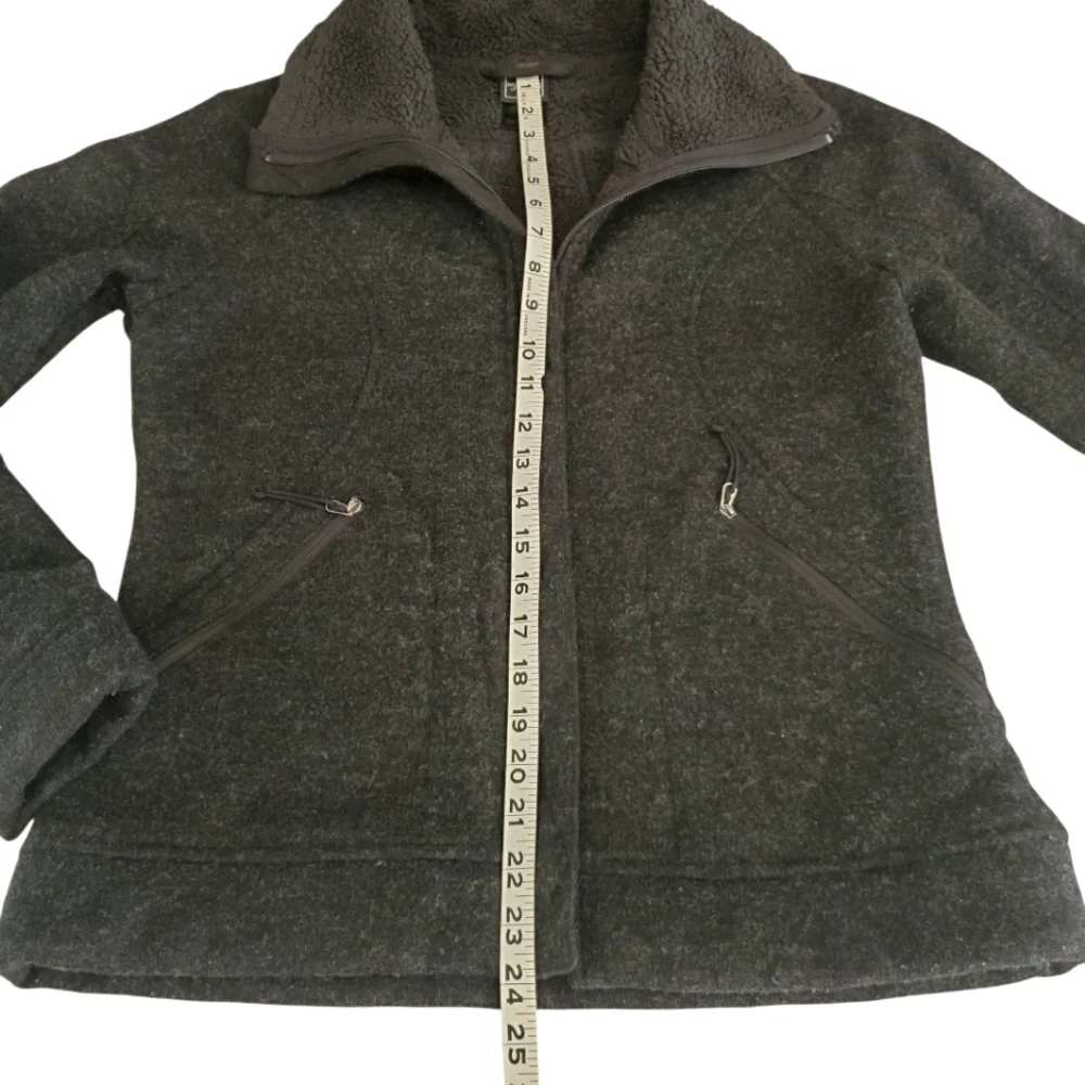 THE NORTH FACE Charcoal Gray Wool Blend Fleece Lined Full Zip Jacket Coat Size M